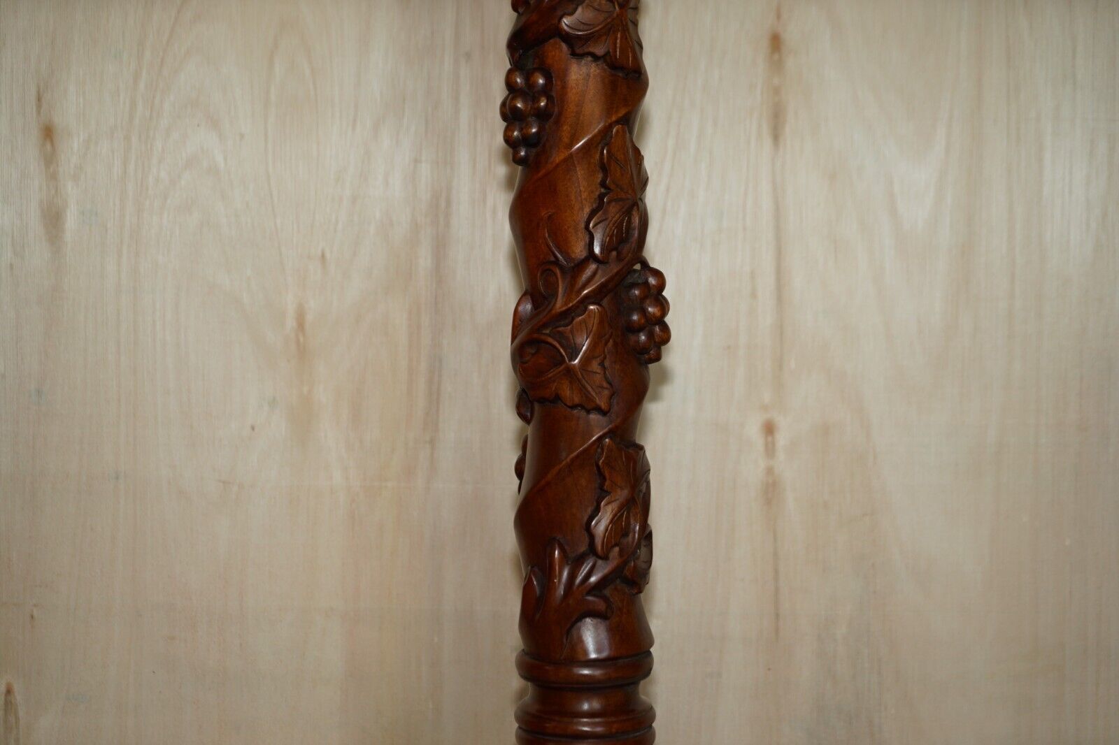 Pair Of Fruitwood Vine Hand Carved Jardiniere Display Stands Claw & Ball Feet photo vintage