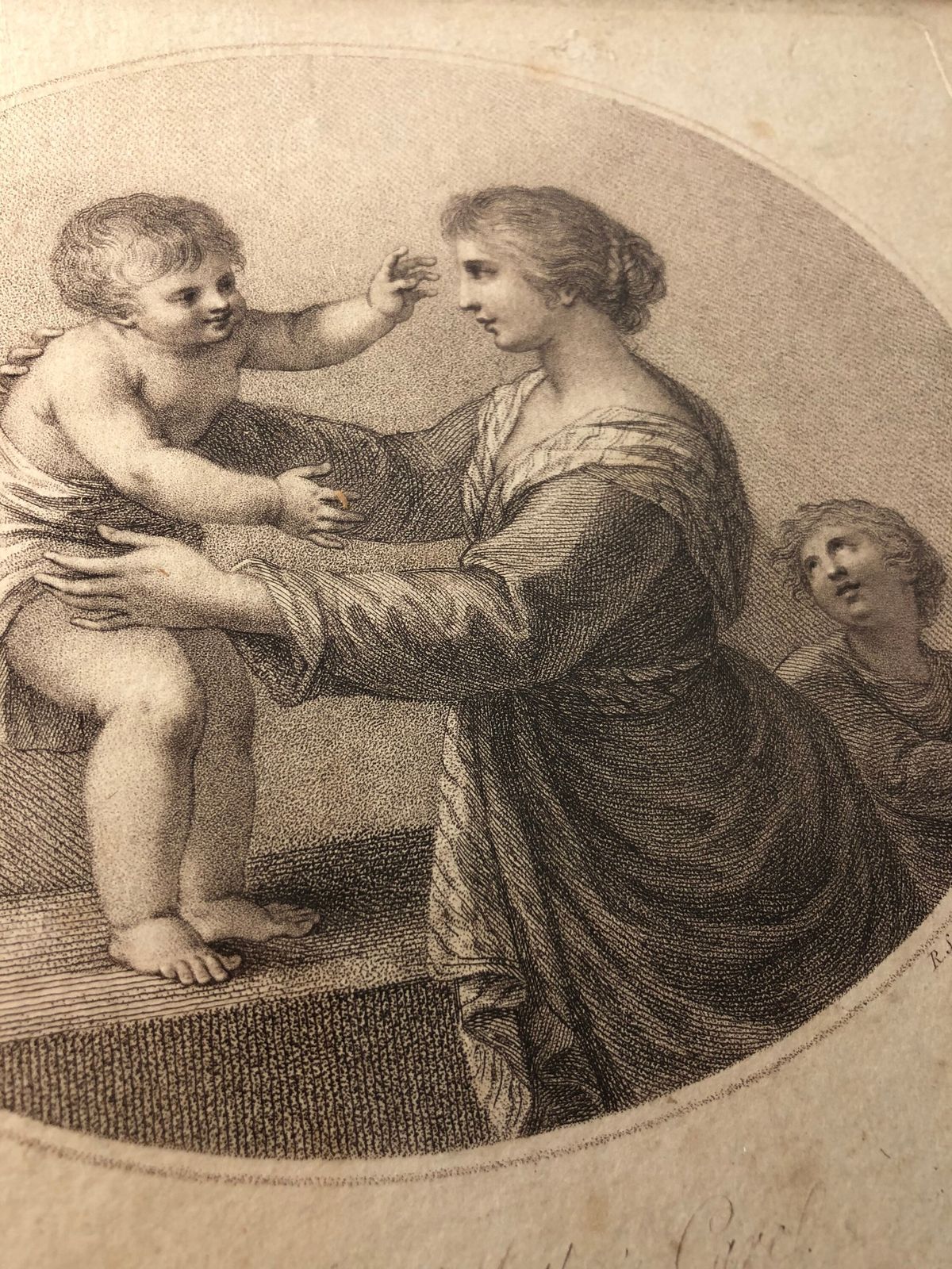 photo for sale The Mothers Care Rare Pair Of Stipple Etching F Bartolozzi & R Marcuard Georgian 18th Century Pair Of Prints Antique (Ll)