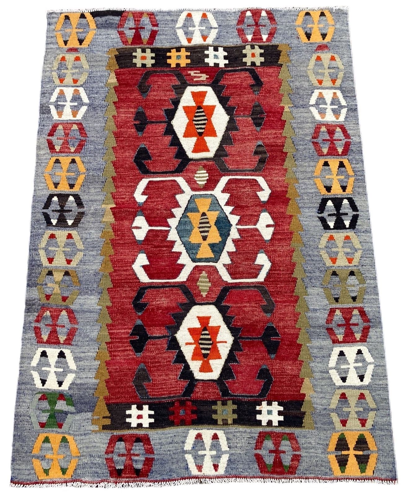 Vintage Anatolian Kilim 1.38m X 0.97m photo furniture