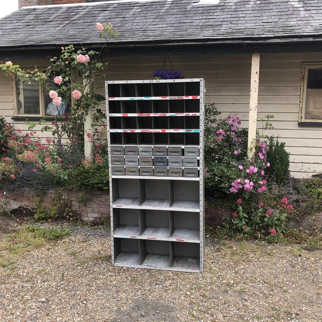 Industrial Metal Pigeon Holes With Multi Drawer Section 1970's photo 375.0