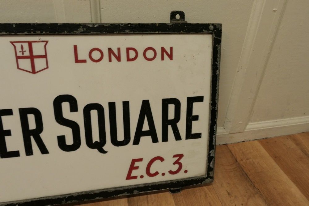 City Of London Glass Edwardian Street Sign, Bilter Square E.C.3 photo furniture