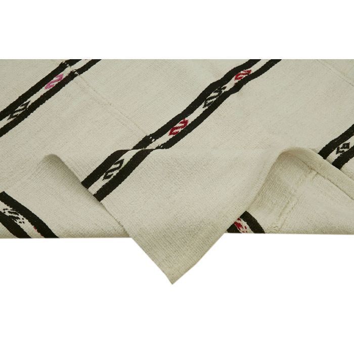 Turkish Beige Hemp Kilim Rug 192 X 376 Cm photo vinterior
