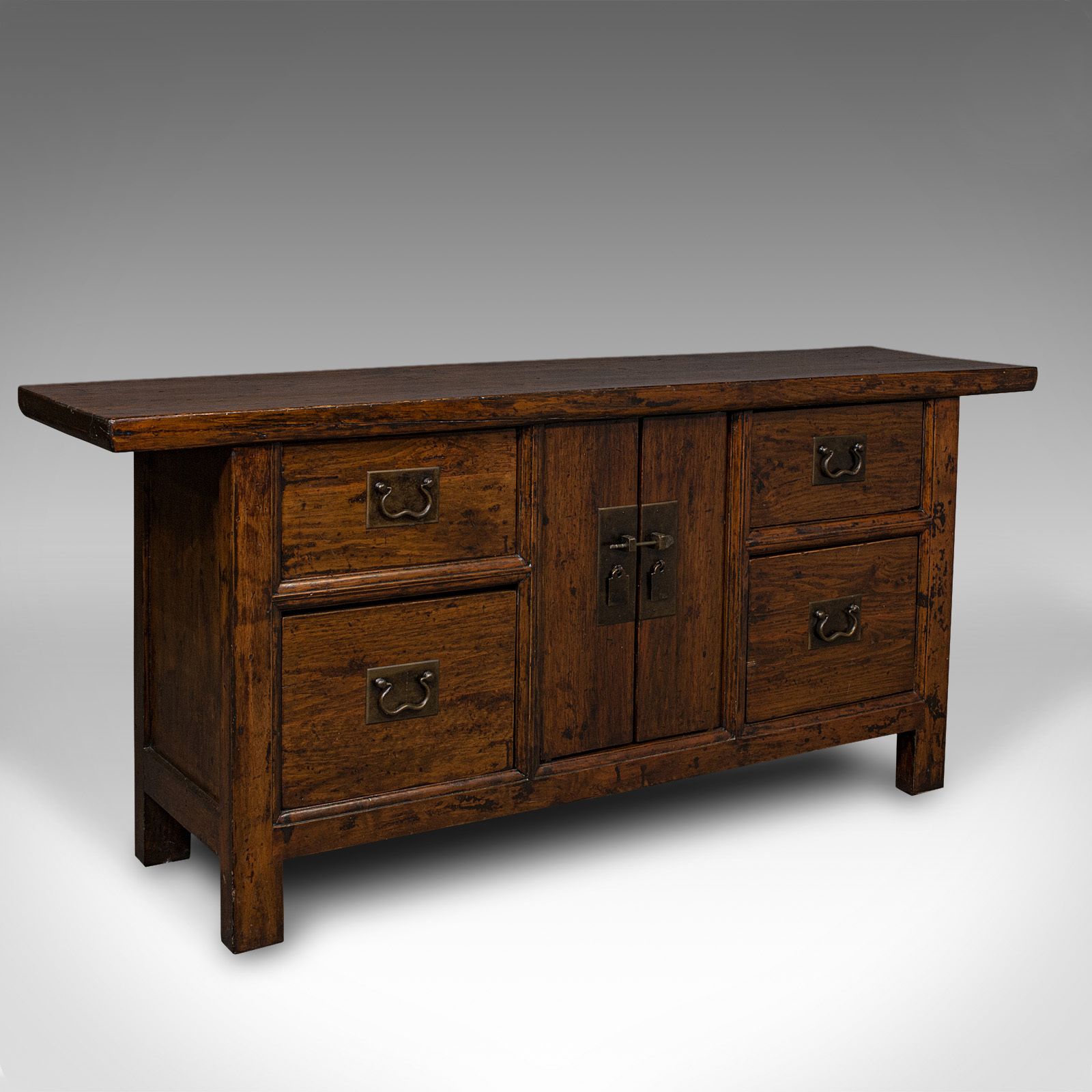 Vintage Country House Sideboard, Chinese Elm, Circa 1960