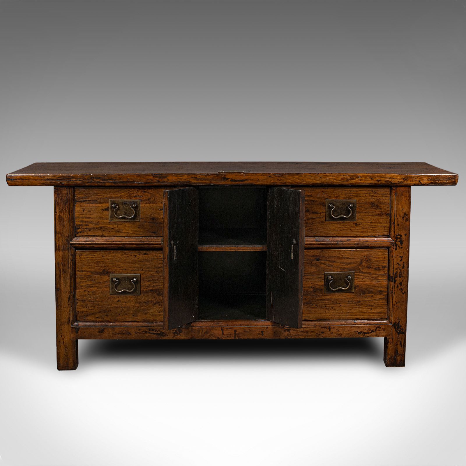 Vintage Country House Sideboard, Chinese Elm, Circa 1960 photo for sale