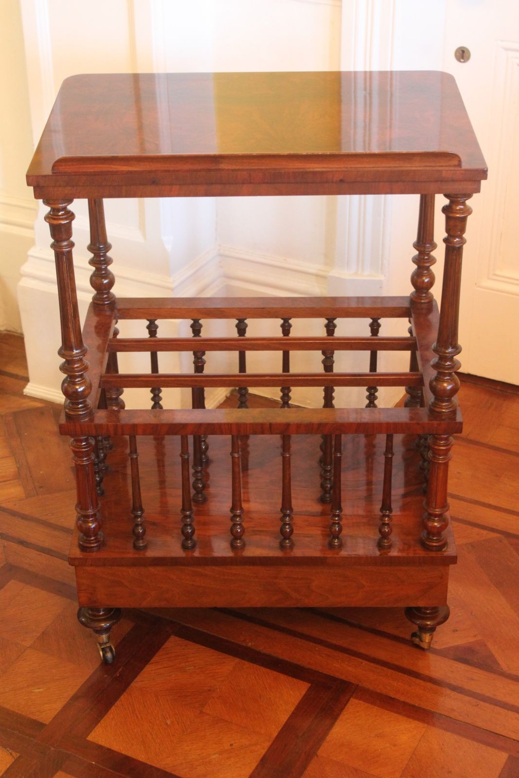 Victorian Burr Walnut Canterbury What Not photo vinterior