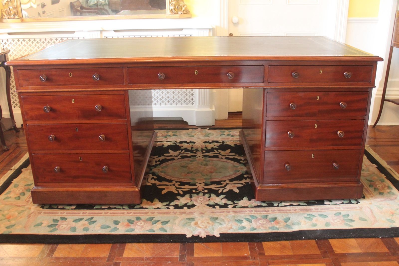 An Unusually Large Early 19th Century Pedestal Desk photo furniture