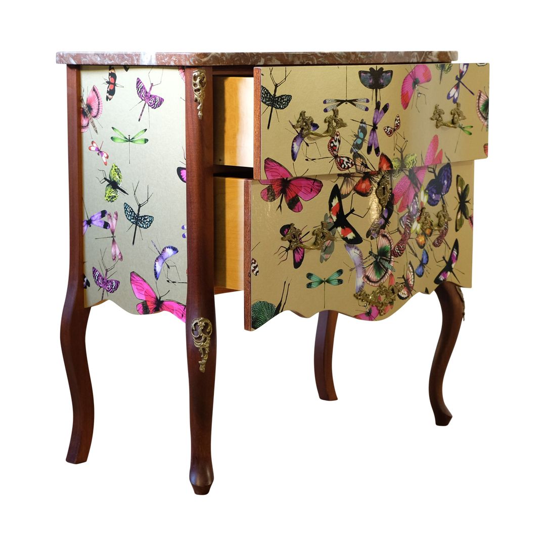 Classic Rococo  Style Chests With Gold Christian Lacroix Design And Natural Marble Top photo 1900.0