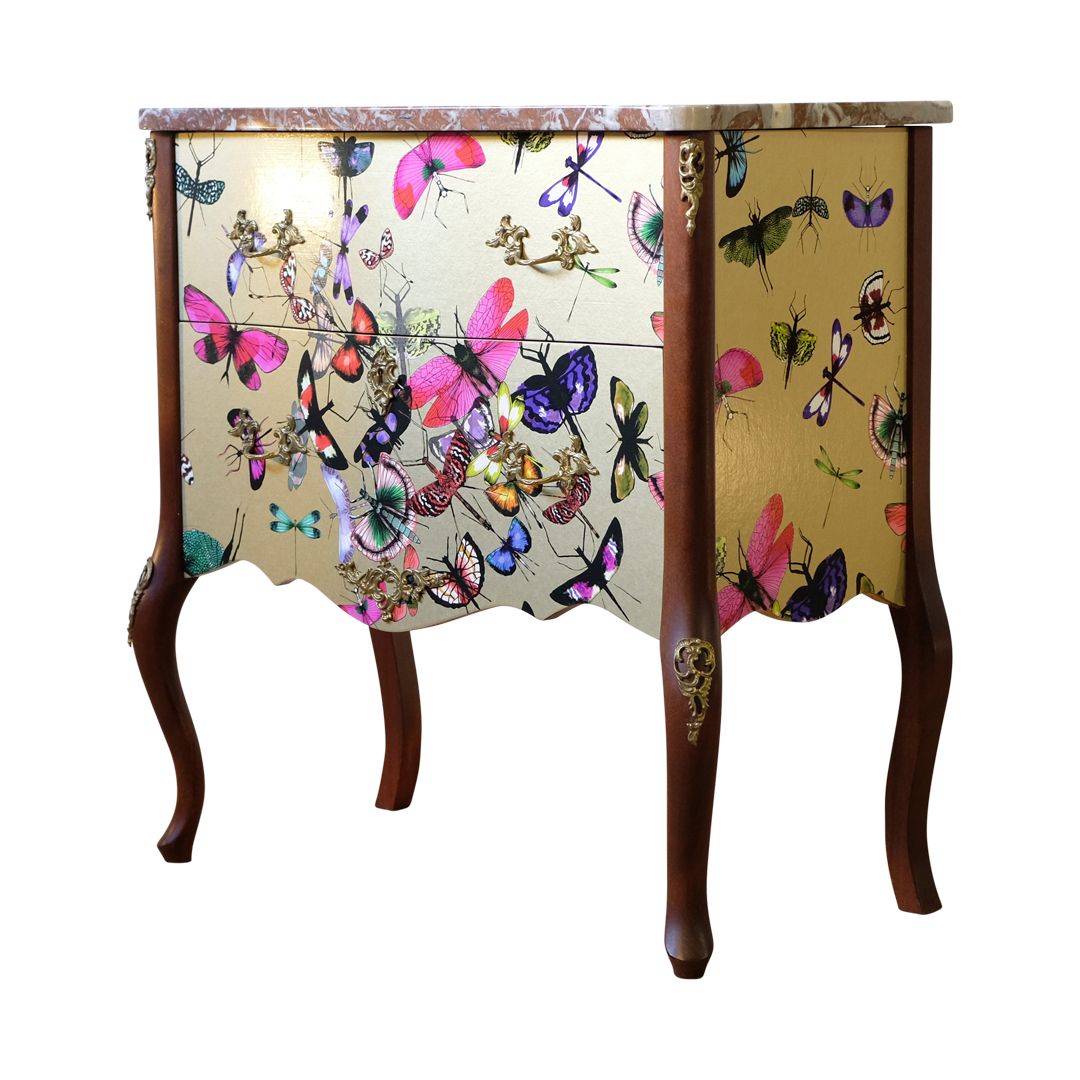 Classic Rococo  Style Chests With Gold Christian Lacroix Design And Natural Marble Top photo vinterior