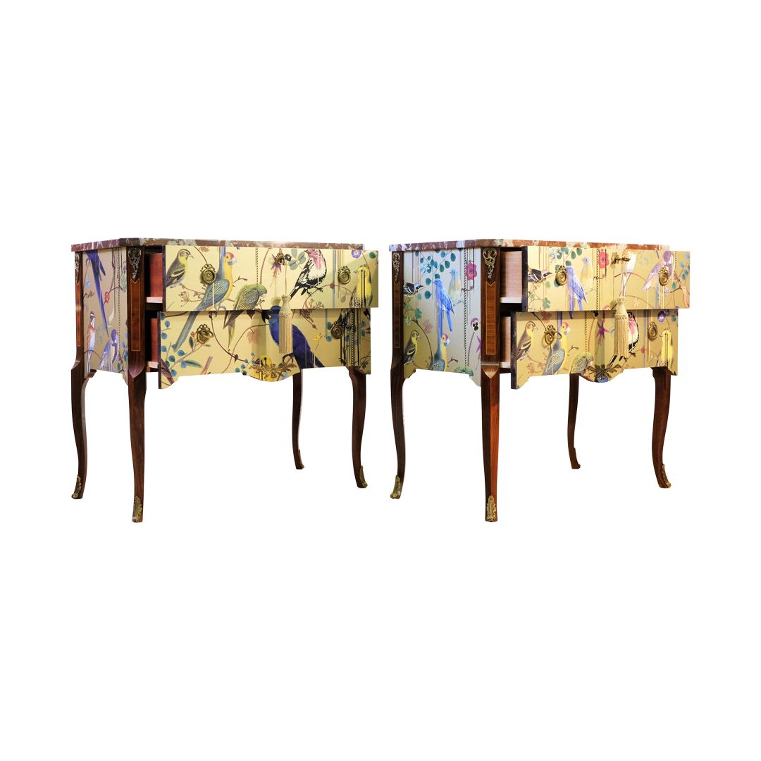 Classic Gustavian Louis XV Style Chests With Christian Lacroix Design   Pair photo 3800.0