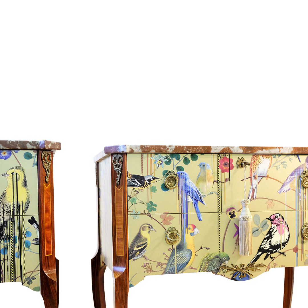 Classic Gustavian Louis XV Style Chests With Christian Lacroix Design   Pair photo buy