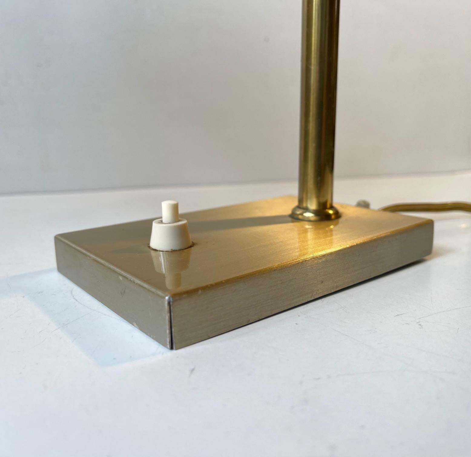 Scandinavian Modern Adjustable Brass Desk Lamp By Vitrika, 1970s photo vinterior