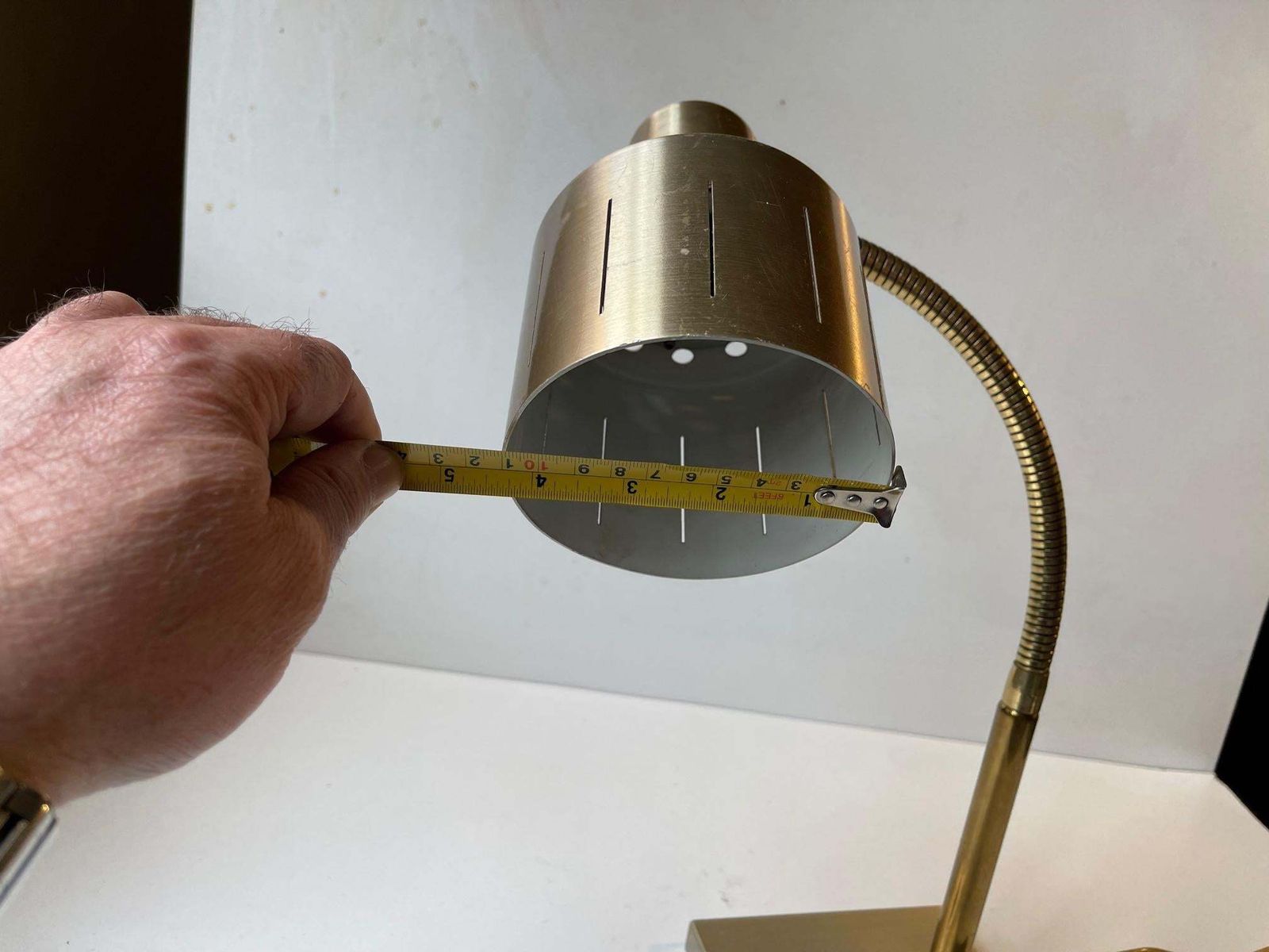 Scandinavian Modern Adjustable Brass Desk Lamp By Vitrika, 1970s photo vintage