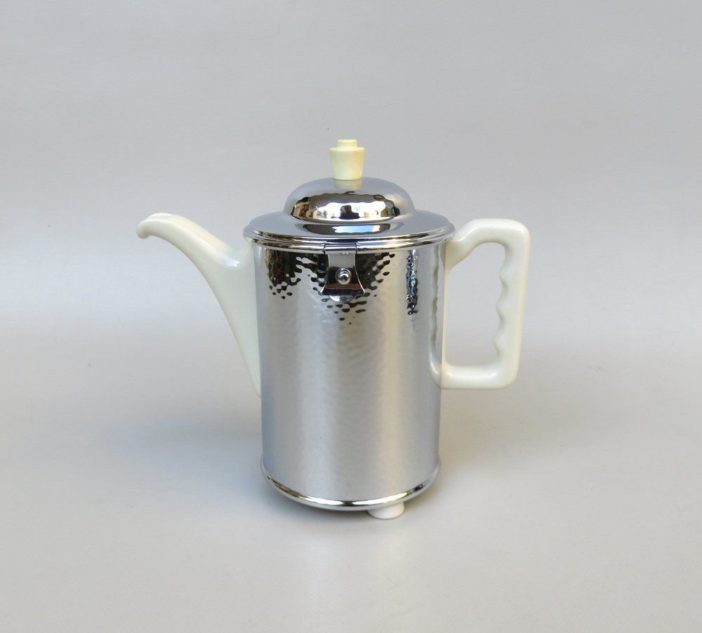 Coffee Making Set In Chrome Plated Metal & Porcelain, 1950s, Set Of 4 photo Home Decor