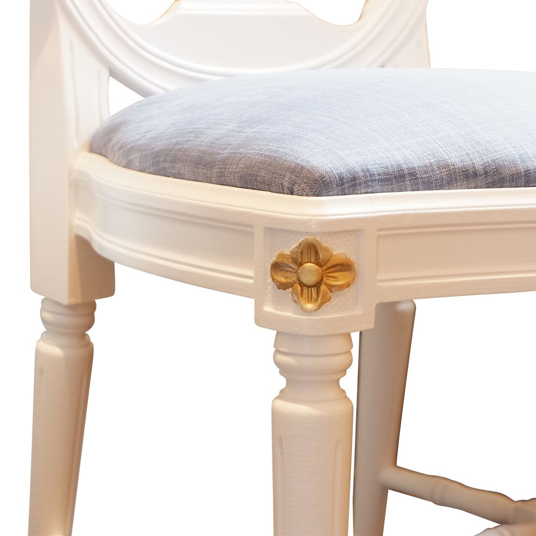 Pair Of Gustavian Rose Carved Chairs With Gold Carved Detailing photo Furniture