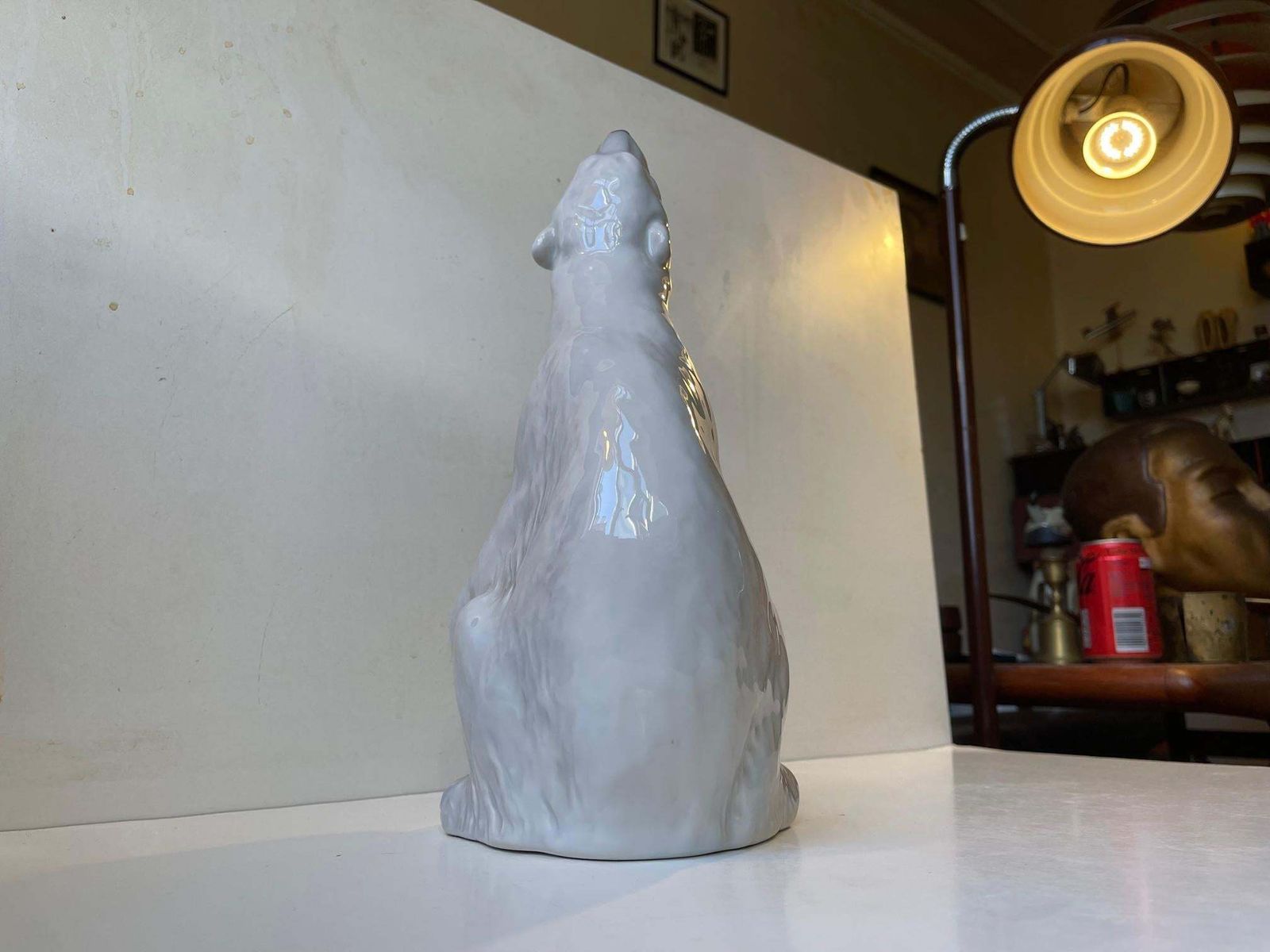 Royal Copenhagen Large Roaring Porcelain Polar Bear No. 502 By C. F. Liisberg photo vinterior