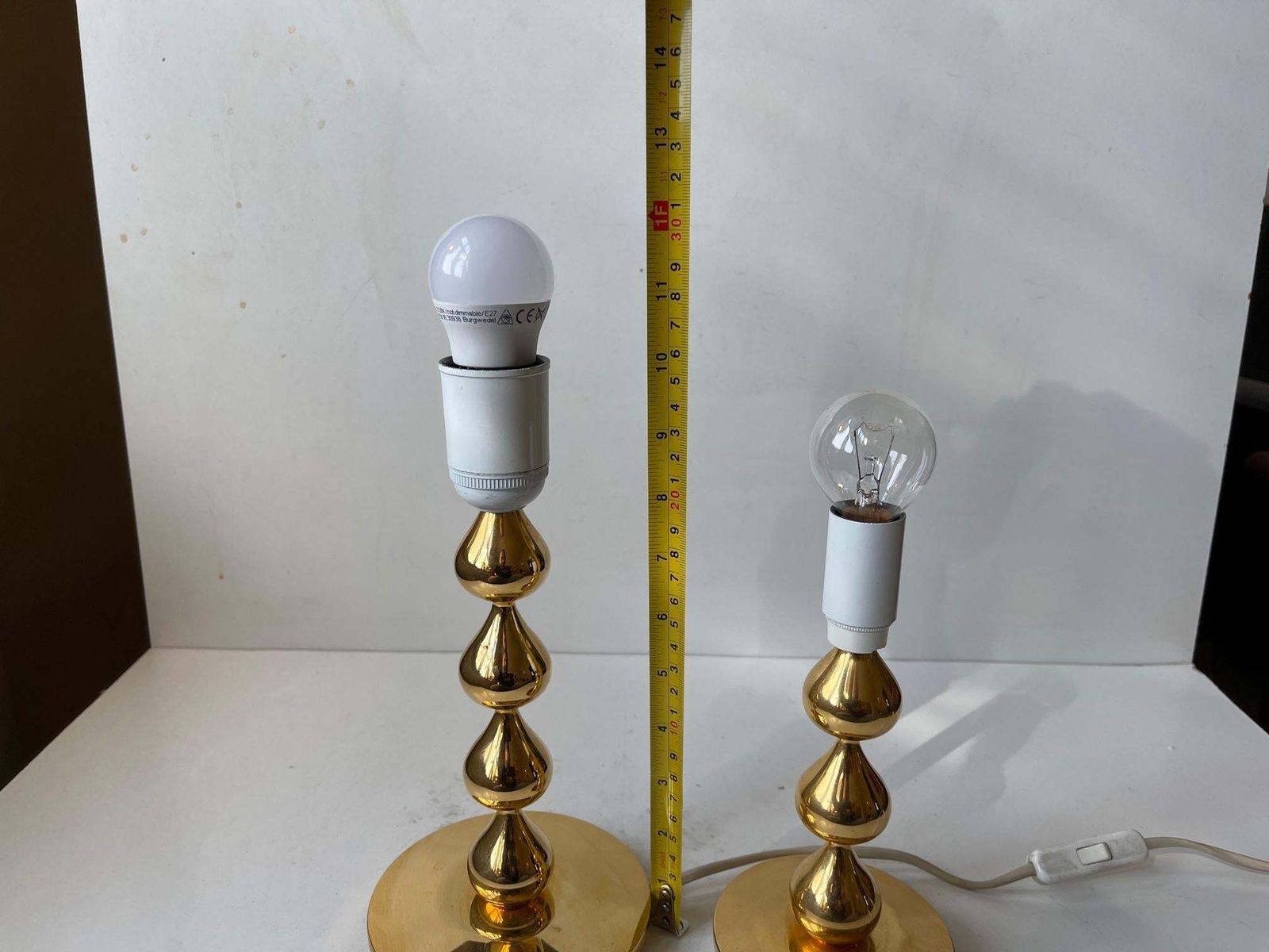 Scandinavian 24 Carat Gold Plated Teardrop Table Lamps By Hugo Asmussen, 1970s photo buy