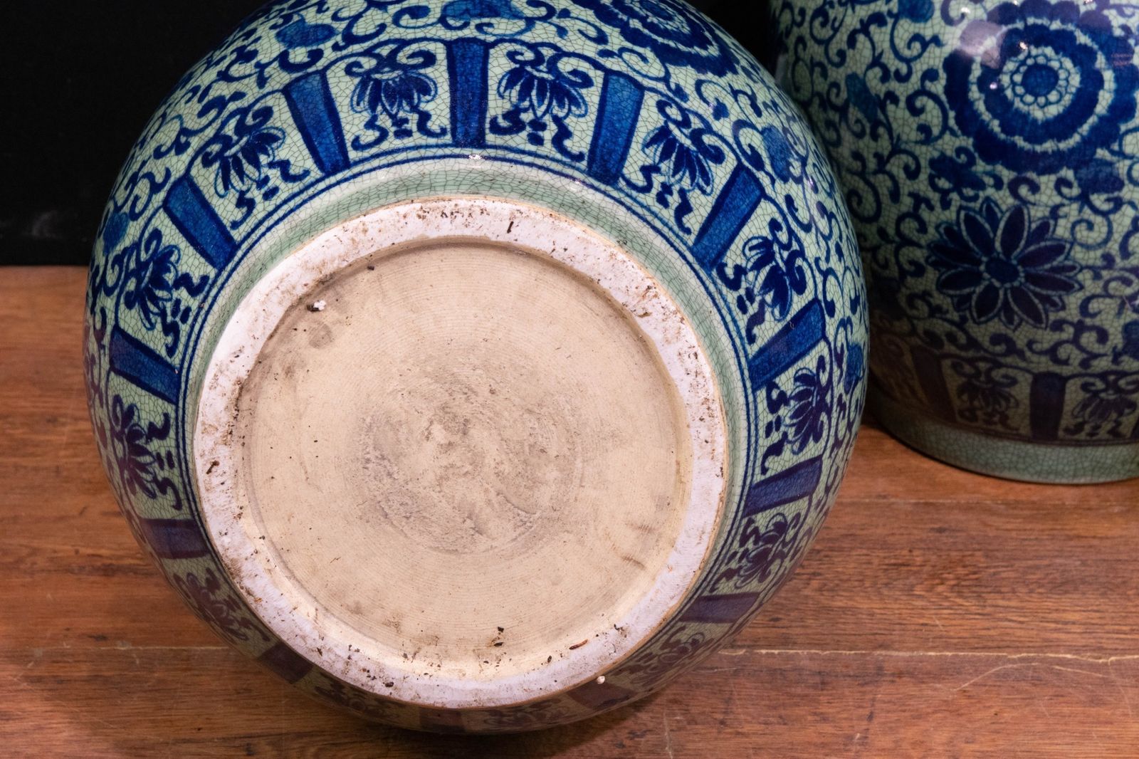 Pair Blue And White Porcelain Vases   Ming Double Gourd Urns photo for sale