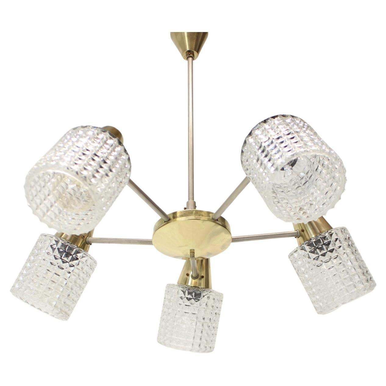 Mid Century Chandelier / Kamenický šenov, 1970's