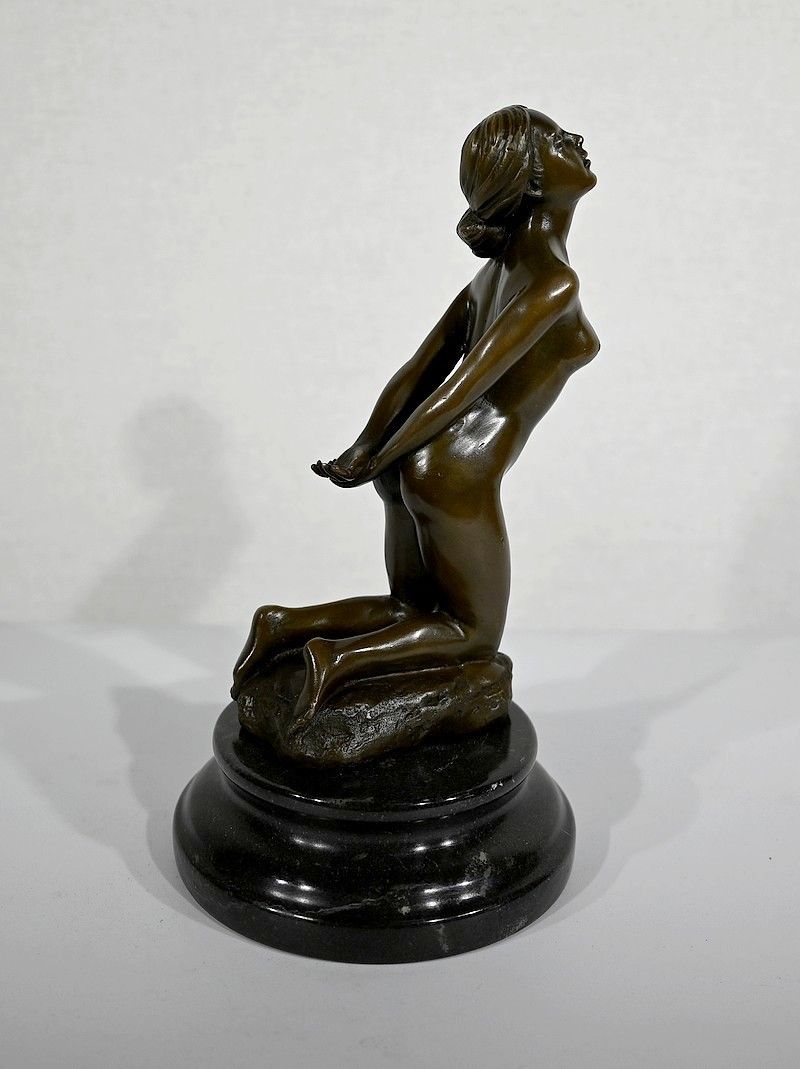 Bronze “Female Nude” By A. Cesaro – 20th photo vintage