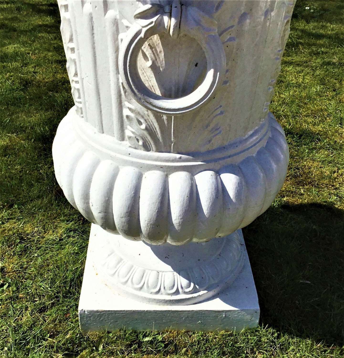 C19th Large Cast Iron Garden Urns photo vinterior