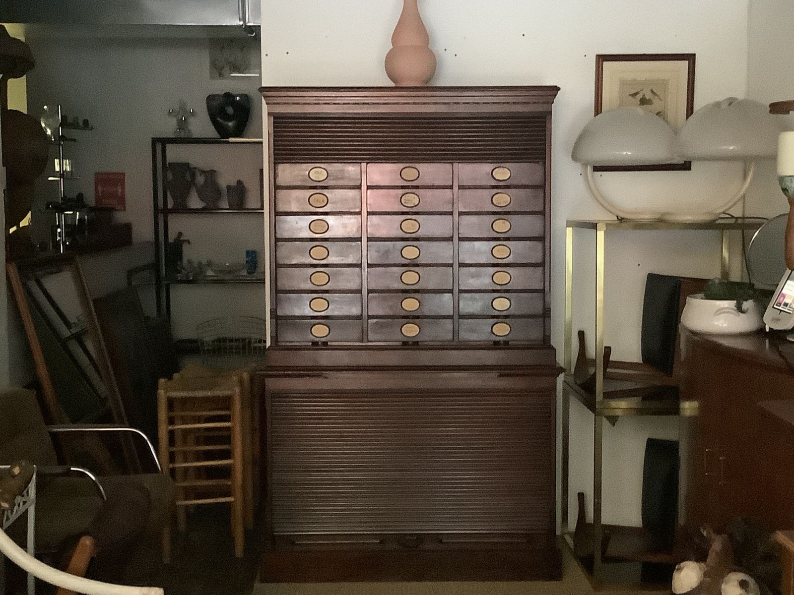 19th Century Amberg Mahogany Wooden Filing Cabinet photo vinterior