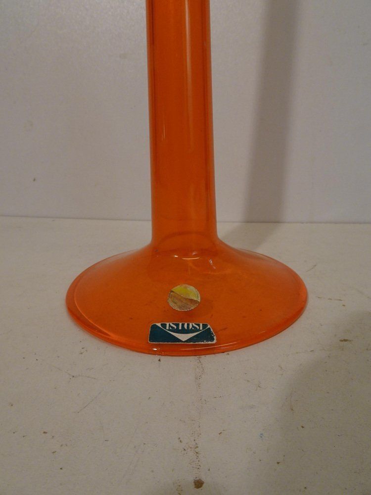 Huge Orange Art Glass Luciano Viscosi Candlestick photo Home Decor
