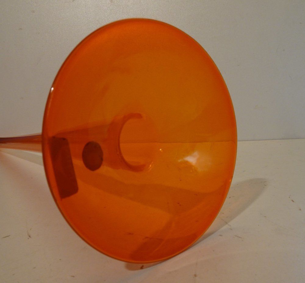 Huge Orange Art Glass Luciano Viscosi Candlestick photo vinterior