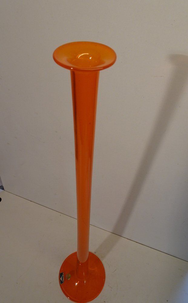 Huge Orange Art Glass Luciano Viscosi Candlestick photo vintage