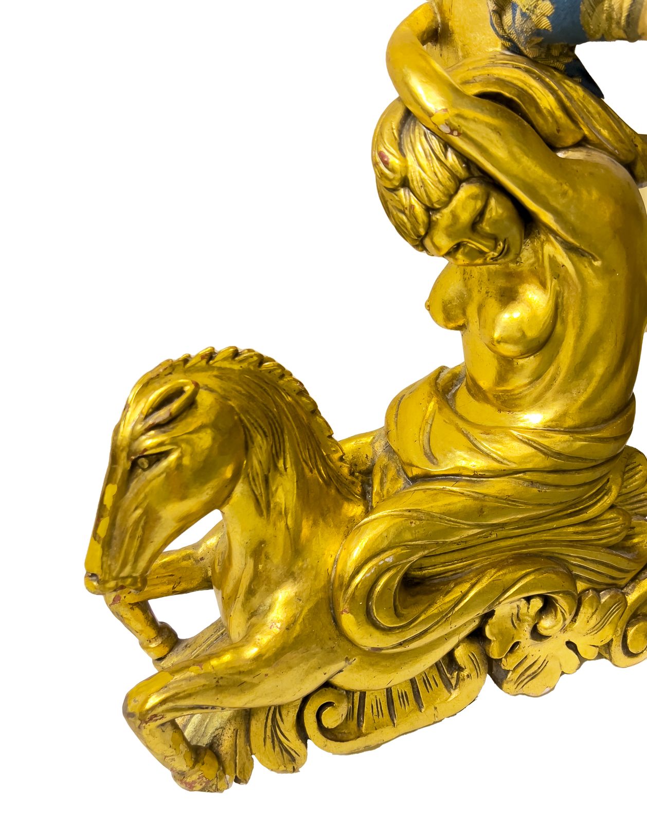 Piece Unique Large Carved Gilt Wood Arm Chair photo vinterior