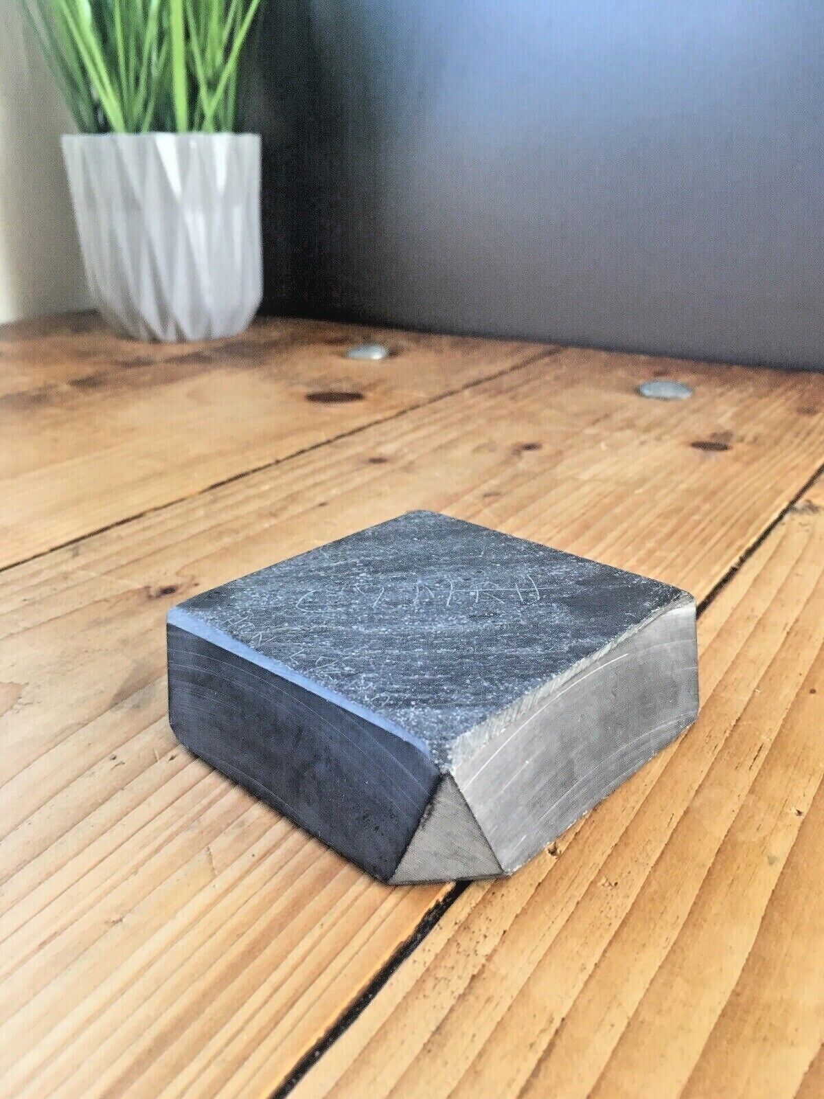 Vintage Geometric Faceted Welsh Folk Art Slate Bowl Ashtray Dish Artdeco Antique photo vinterior