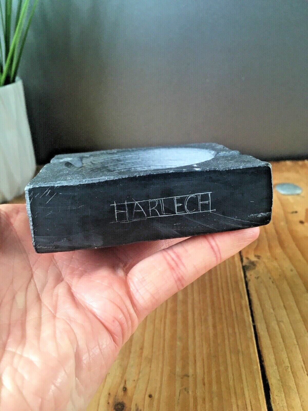 photo furniture Vintage Art Deco Style Welsh Folk Art Slate Ashtray Harlech Geometric Antique