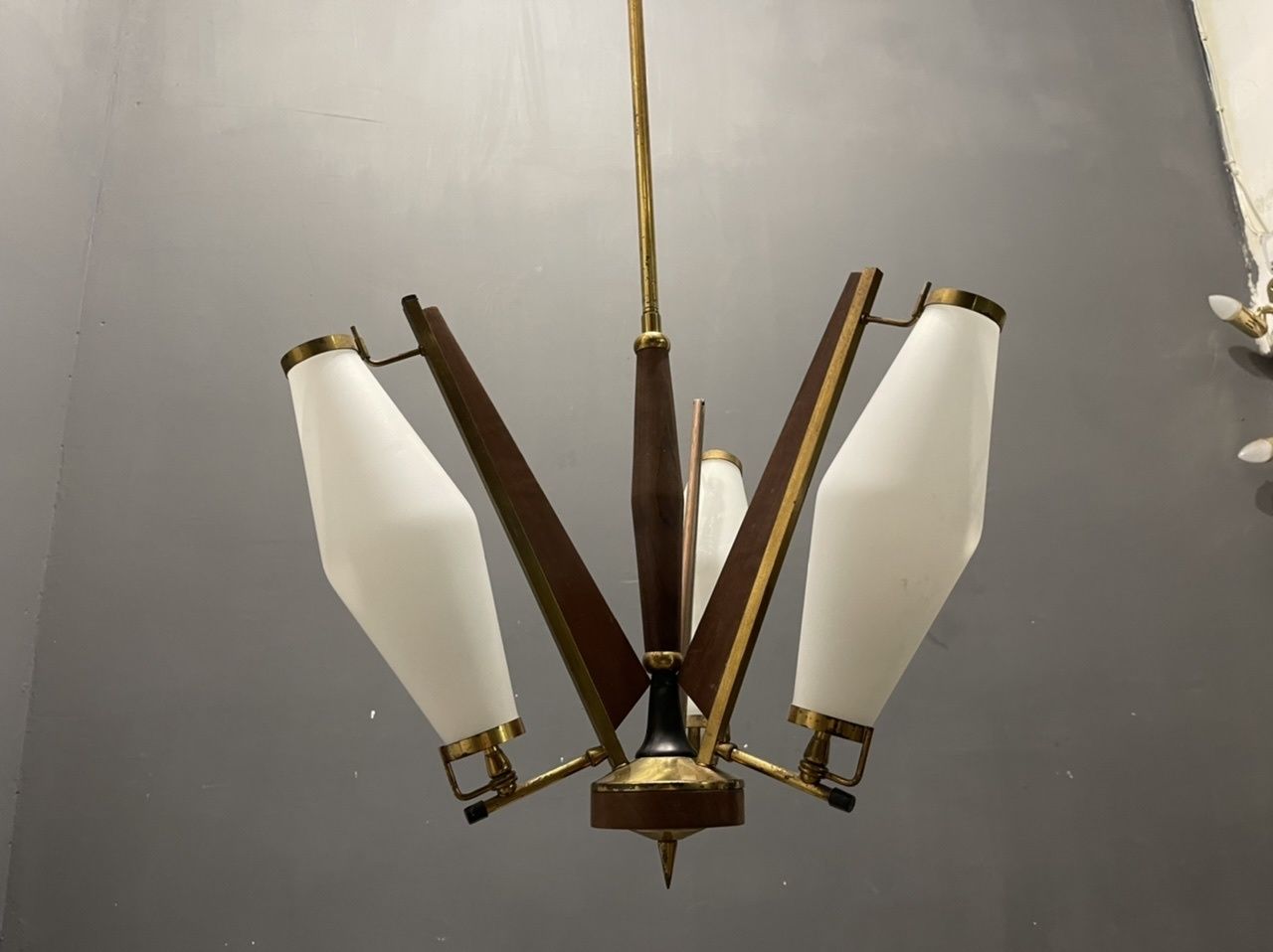 Italian Stilnovo Light Pendant 1950’s photo vintage