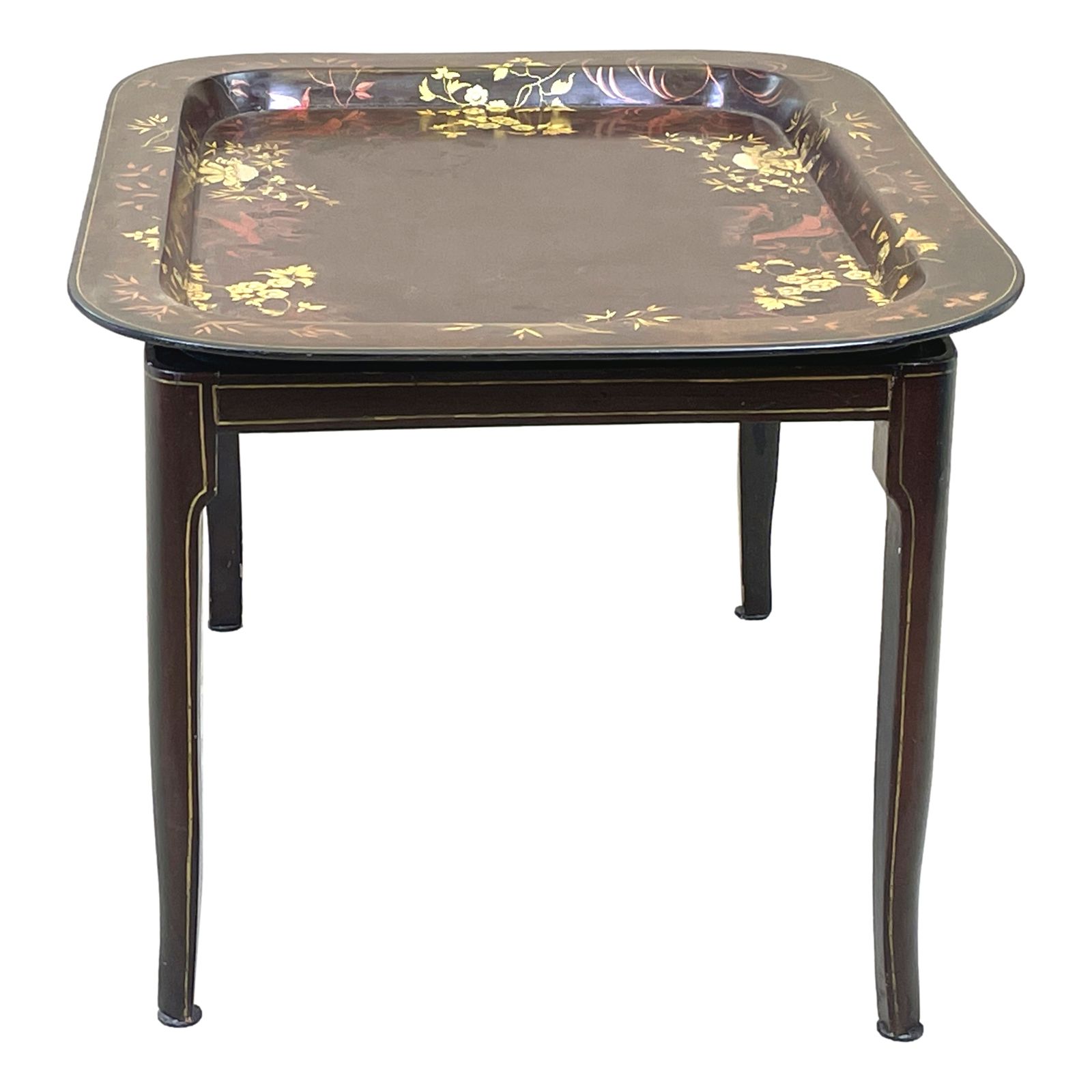 19th Century Papier Mache Tray On Stand (England, Circa 1850) photo vinterior