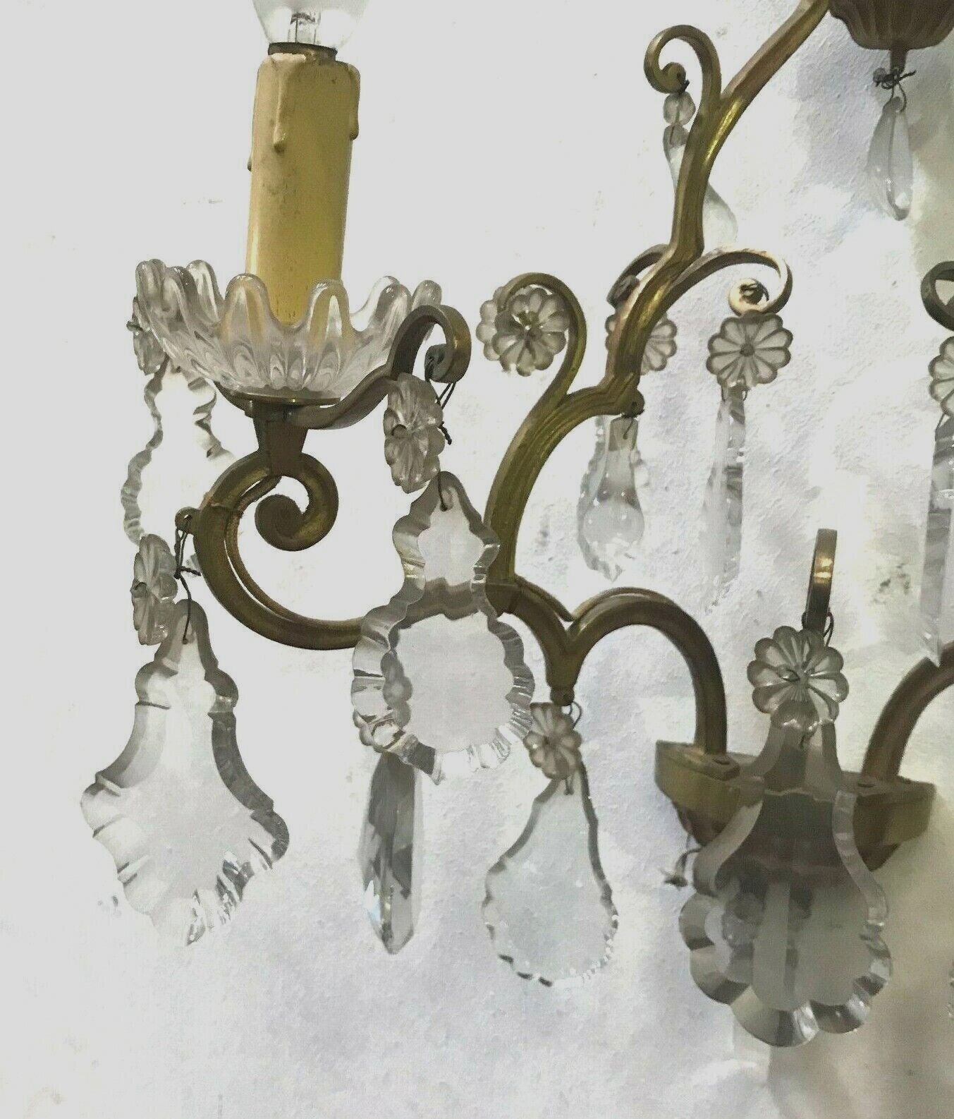Pair Of Louis XV Style Sconces With Two Arms Of Light 20th Century photo vintage