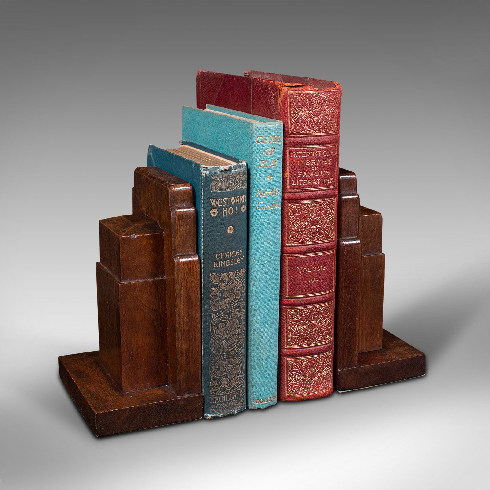photo furniture Vintage Pair Of Decorative Bookends, English, Walnut, Gordon Russell, Circa 1930