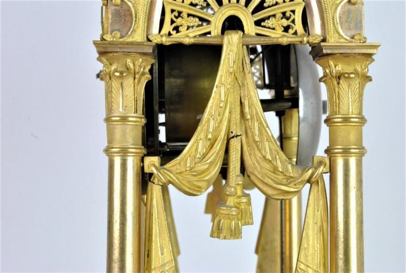 photo for sale Gilt Bronze Portico Clock, Empire Period, Xi Xth Century