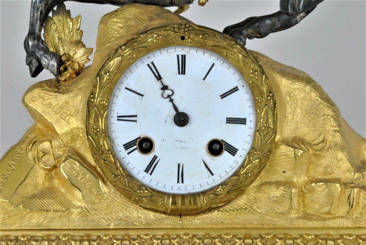 Napoleon Crossing The Alps, Gilt Bronze Pendulum, 19th Century photo buy