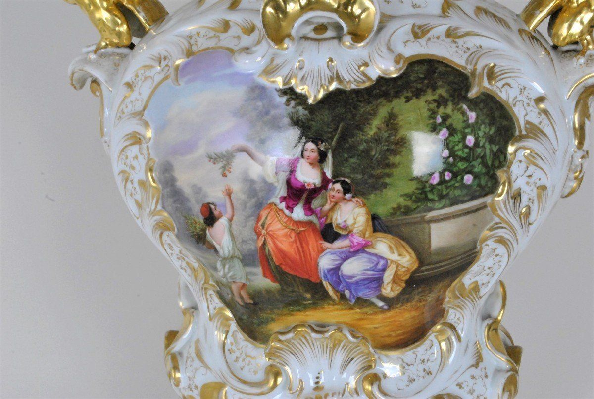 Large Porcelain Bridal Vase, Mid Xixth Century photo furniture