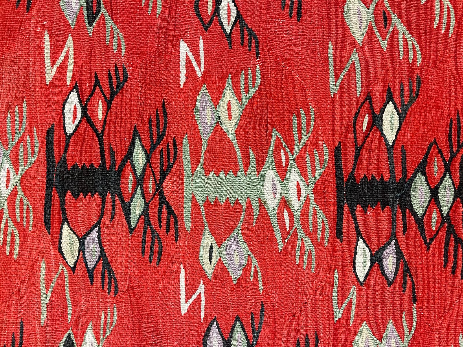 Large Antique Anatolian Kilim Rug Handmade Flatwoven Red Wool Area Rug 375x317cm photo vinterior