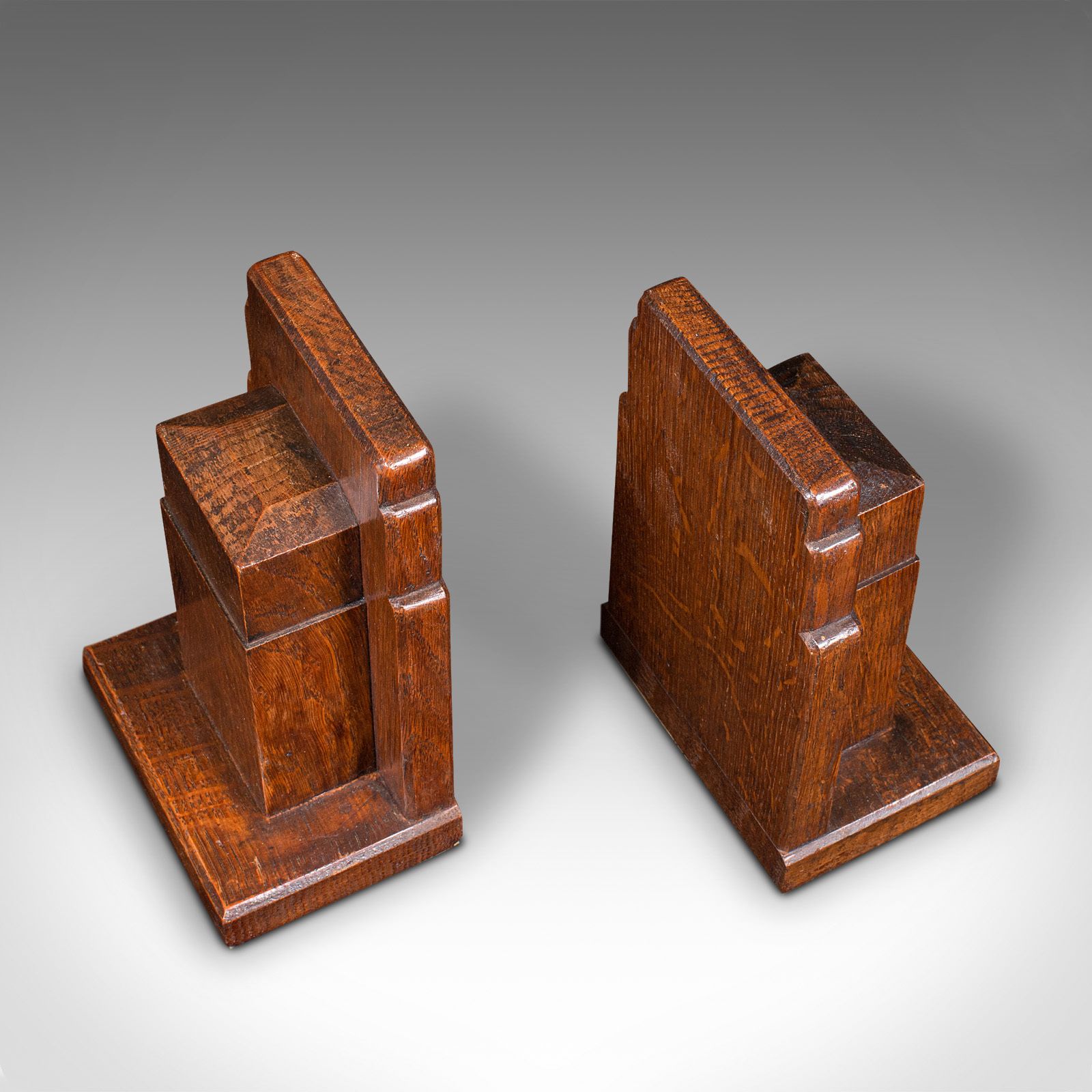 Pair Of Vintage Decorative Bookends, English, Oak, Book Rest, Early 20th, C.1930 photo 995.0