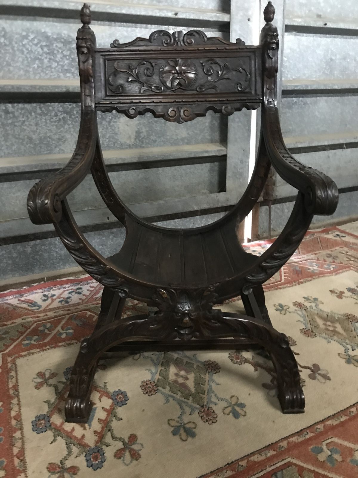 photo for sale Renaissance Revival Curule/ Savonarola Chair Circa 1880