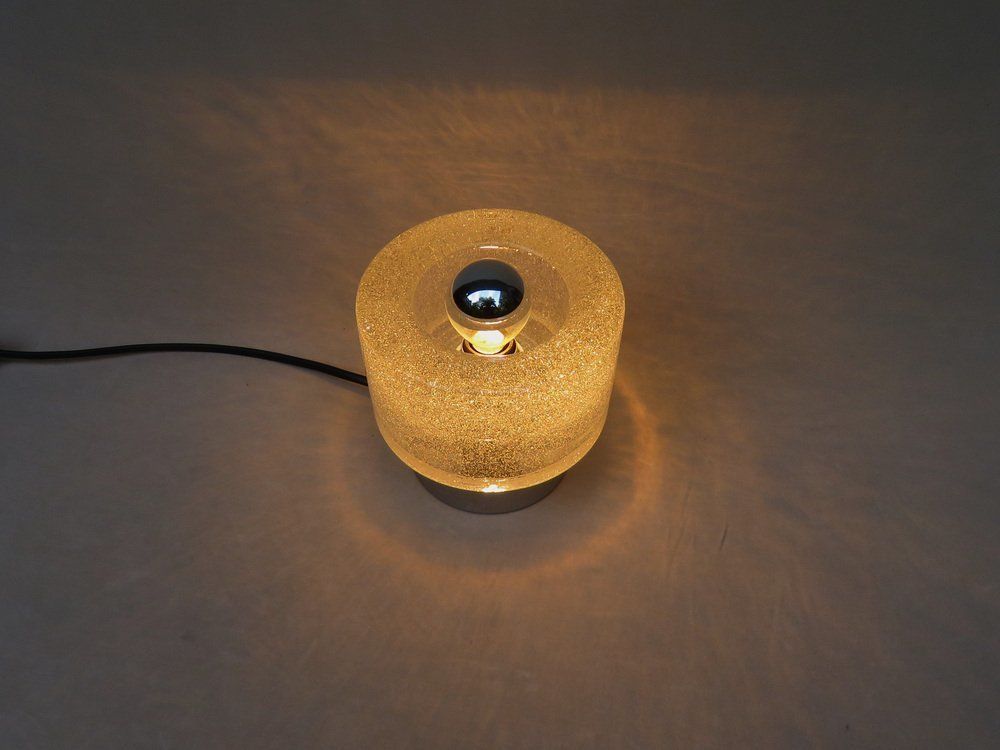 Lighting Small Space Age Table Lights In Chrome Plating And Bubble Glass From Peill & Putzler, Set Of 2 photo