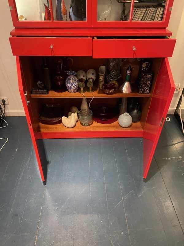 Mid Century Modern Cabinet In Red By Rudolf Frank photo vintage