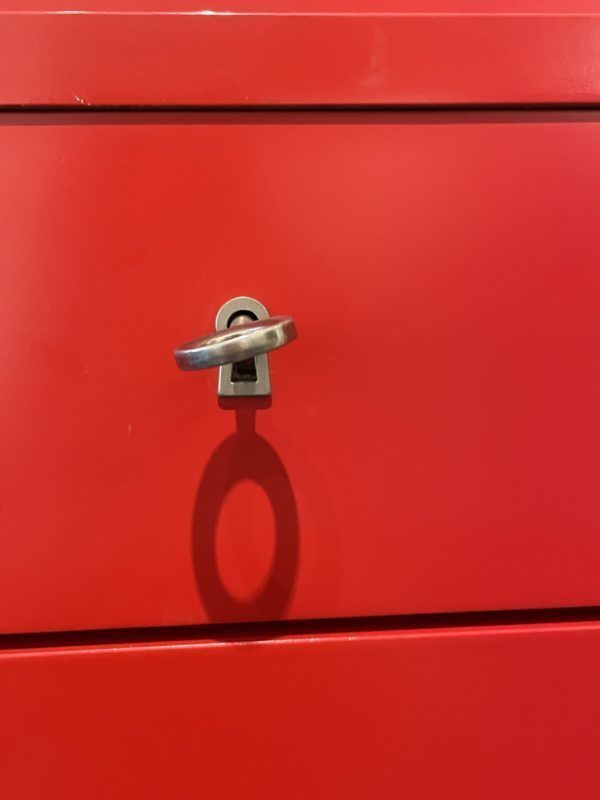 photo for sale Mid Century Modern Cabinet In Red By Rudolf Frank