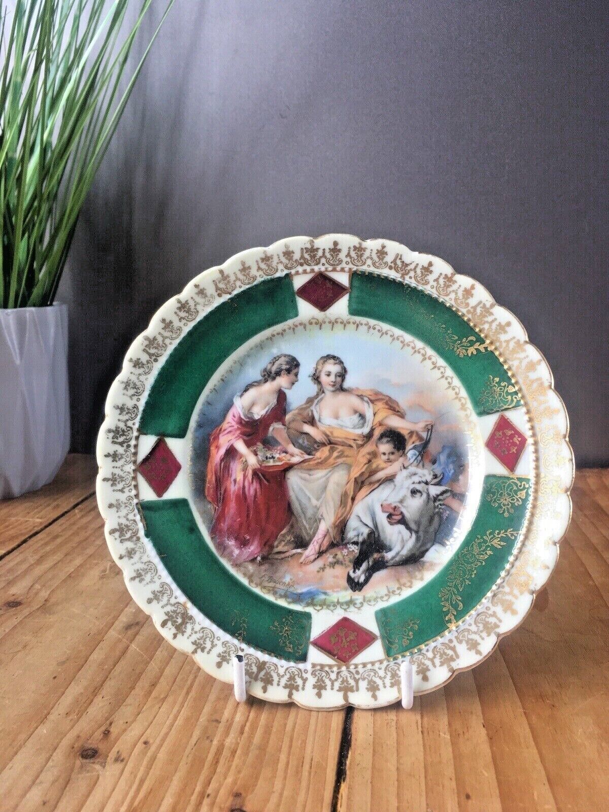 Pair Of Antique Royal Vienna Porcelain Neoclassical Side Plates Signed F Boucher photo furniture