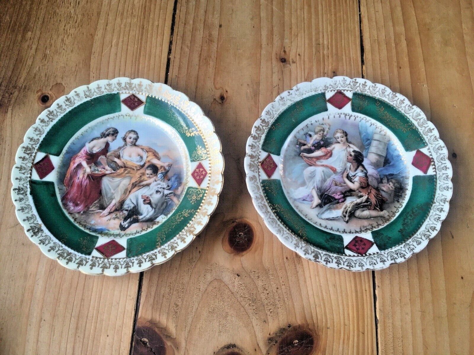 Pair Of Antique Royal Vienna Porcelain Neoclassical Side Plates Signed F Boucher photo buy
