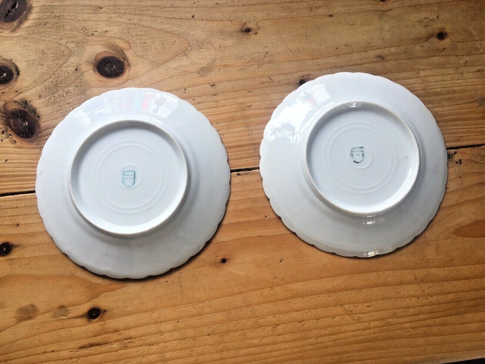 Pair Of Antique Royal Vienna Porcelain Neoclassical Side Plates Signed F Boucher photo vintage