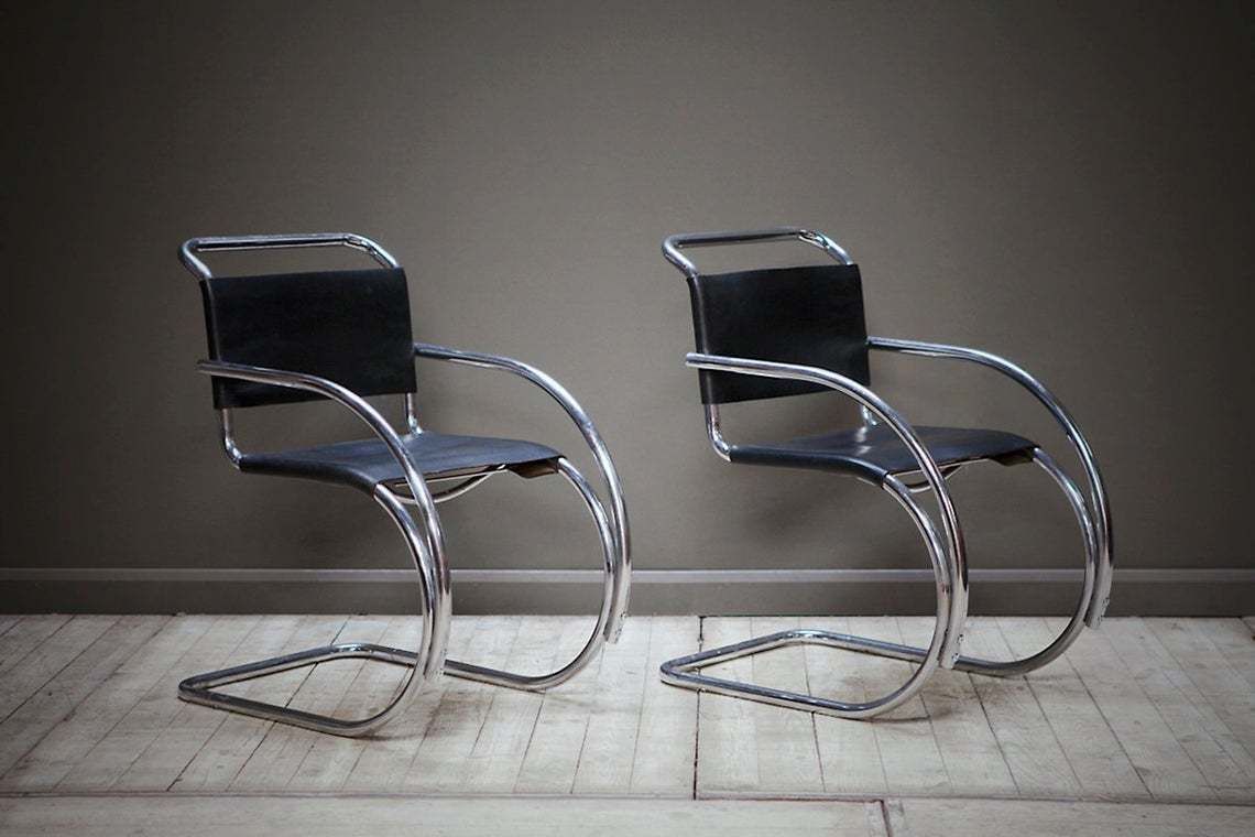 A Set Of Two Mr20 Cantilever Chairs By Mies Van De Rohe.