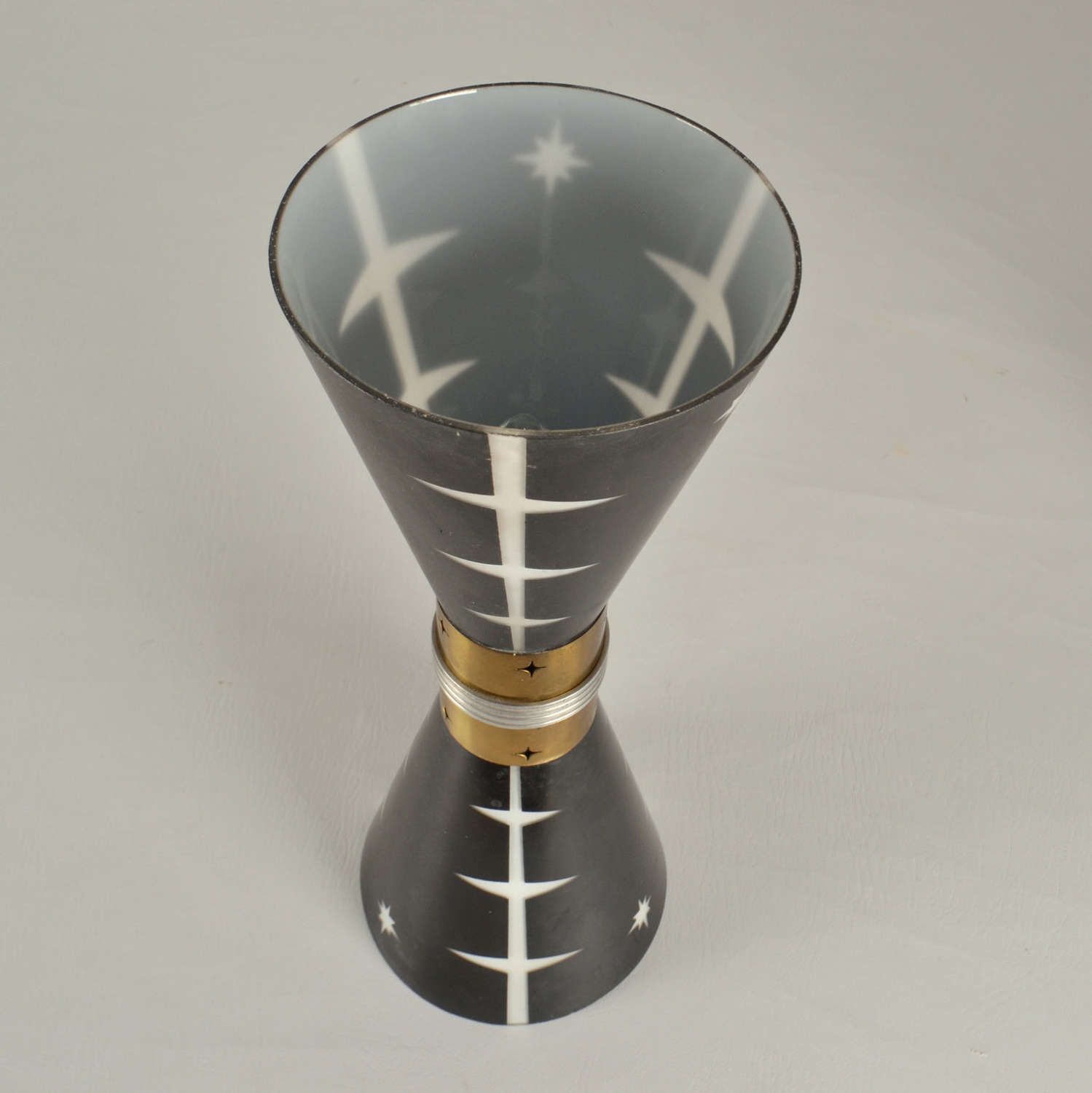 photo furniture Rare Pair Of 1950’s Hourglass Wall Lights In Black Glass
