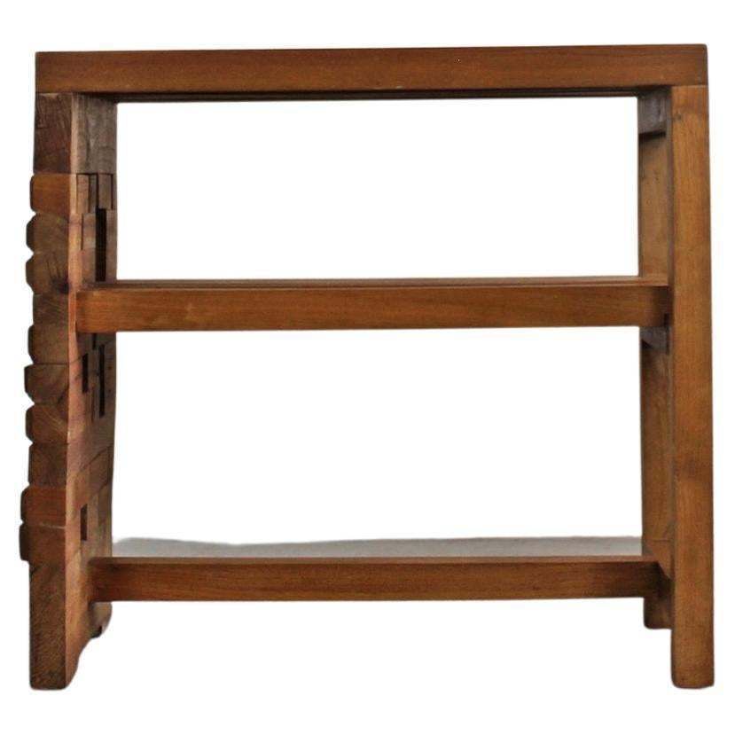 Pierre Chapo Wooden Console Table With Inlays French Manufacture 1960s photo vintage